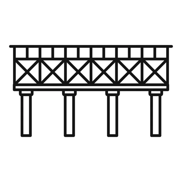 Icono del puente del ferrocarril, estilo de contorno — Archivo Imágenes Vectoriales