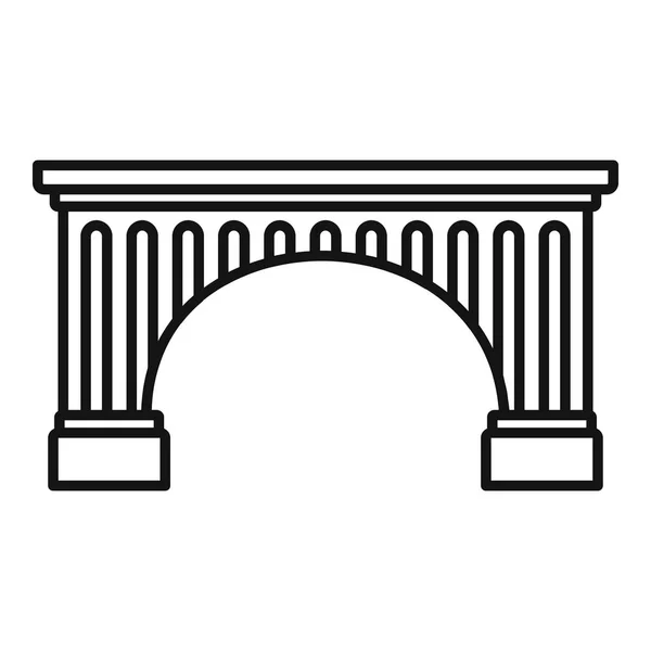 Starý most ikona, styl osnovy — Stockový vektor