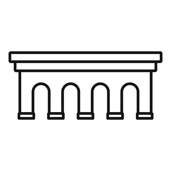 Betonbrücke Symbol, Umriss Stil — Stockvektor