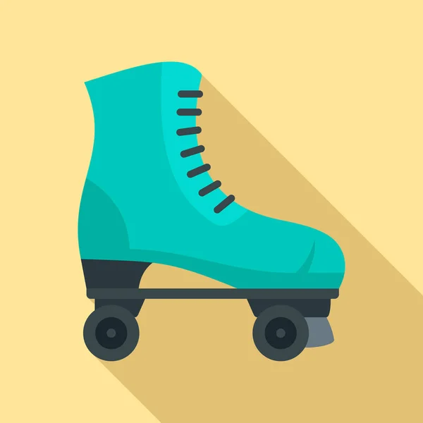 ローラー スケートのレトロなアイコン、フラット スタイル — ストックベクタ