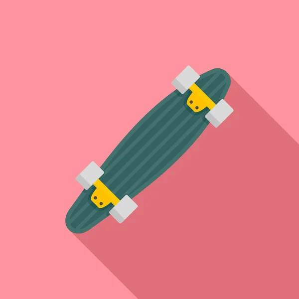 Unter Longboard-Symbol, flacher Stil — Stockvektor