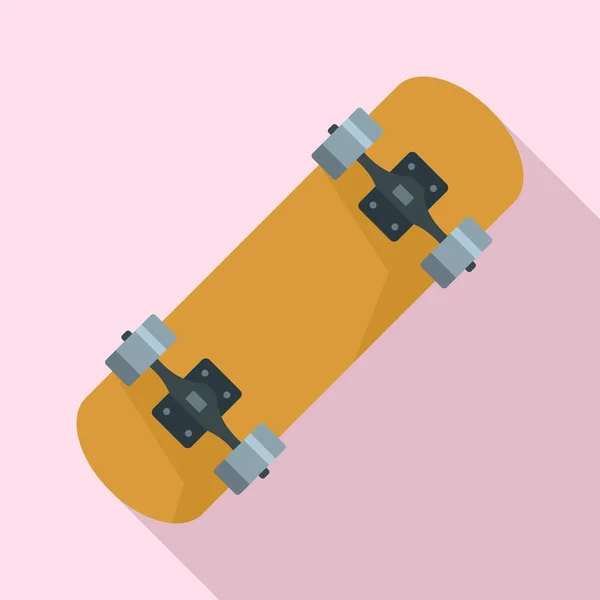 Ícone de skate de madeira lacada, estilo plano — Vetor de Stock