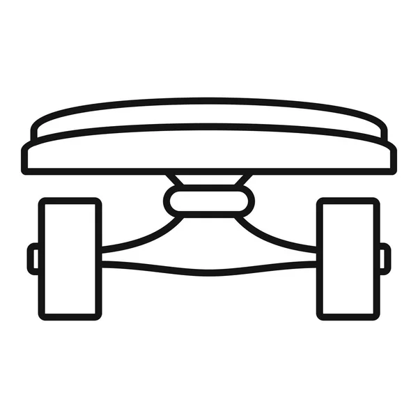 Передняя иконка скейтборда, стиль контура — стоковый вектор