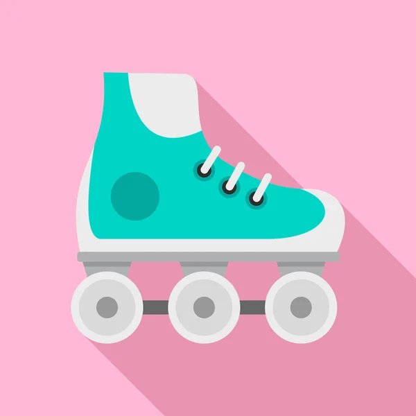 Kid inline skates icon, flat style — Stock Vector