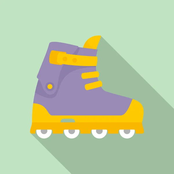 Kleine wiel Inline schaatsen icoon, platte stijl — Stockvector