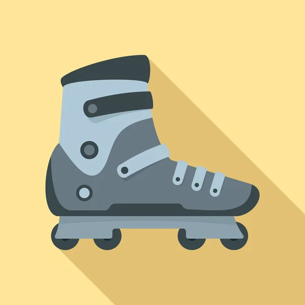 Extreme sport inline skates icon, flat style — Stock Vector