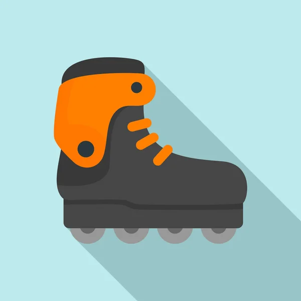 Icono de patines en línea de carbono, estilo plano — Archivo Imágenes Vectoriales