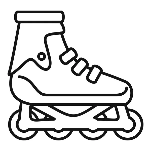 Icône moderne de patins à roues alignées, style contour — Image vectorielle