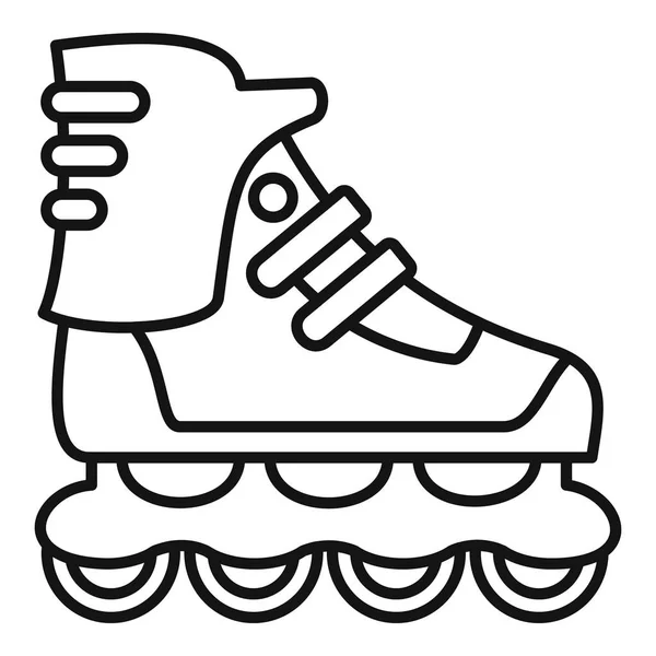 Icône de patins à roues alignées sport, style contour — Image vectorielle