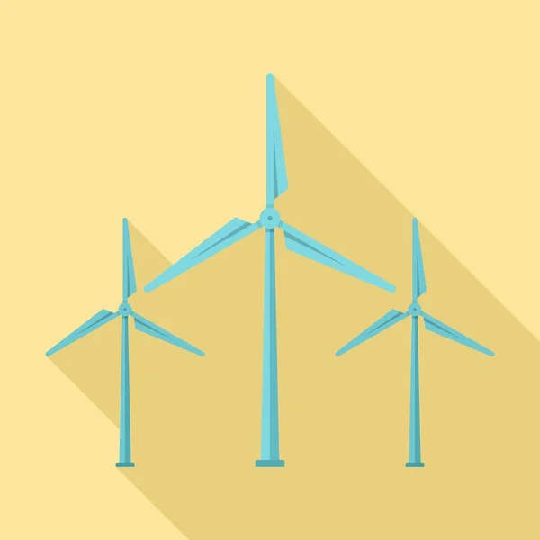 Ikona generatora turbiny wiatrowej, płaski styl — Wektor stockowy