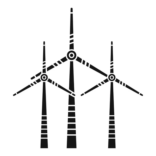 Ícone de energia da turbina eólica, estilo simples — Vetor de Stock
