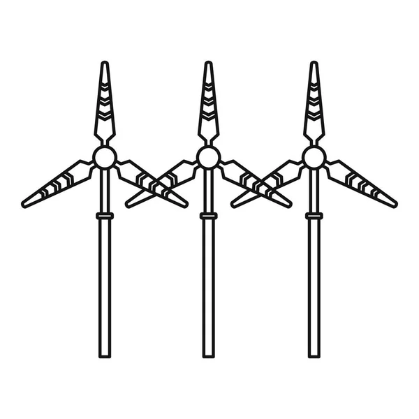 Современная икона ветряной турбины, стиль очертаний — стоковый вектор