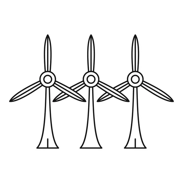 Windkraftanlage Öko-Station Symbol, Umriss Stil — Stockvektor