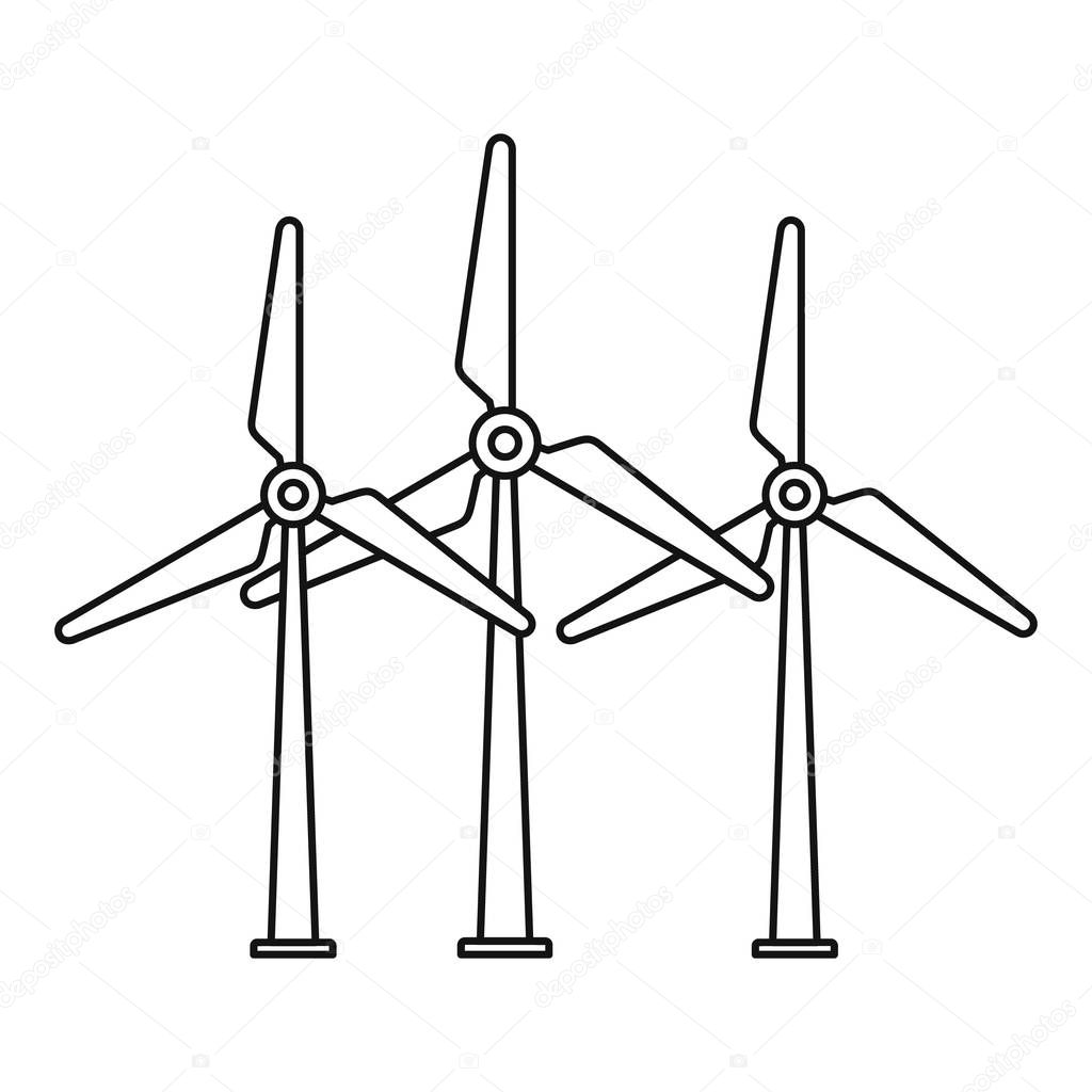 Eco energy wind turbine icon, outline style