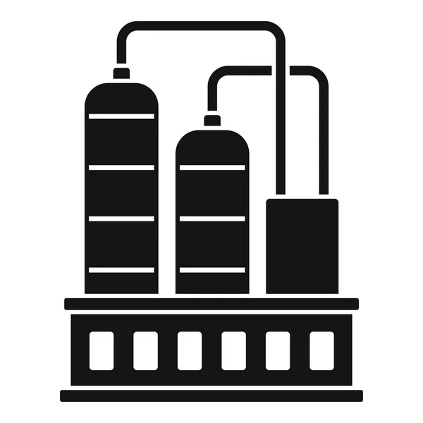 Icono de fábrica de refinería industrial, estilo simple — Vector de stock