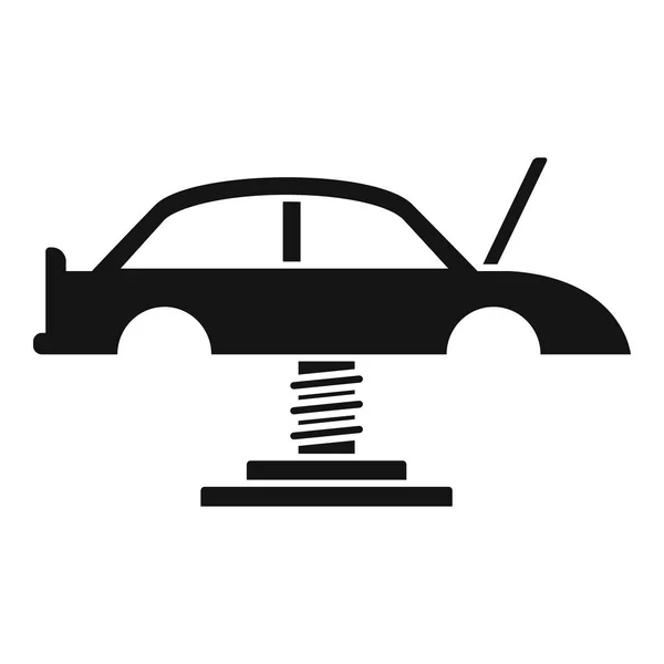 工場ラインアイコン上の車、シンプルなスタイル — ストックベクタ