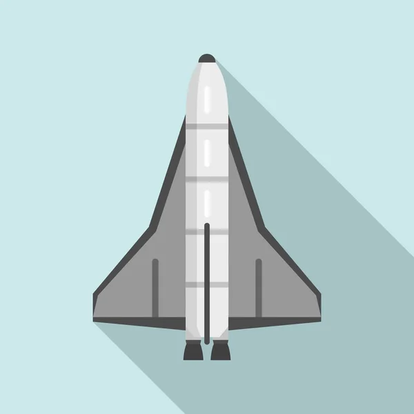 Ícone de nave espacial americana, estilo plano — Vetor de Stock