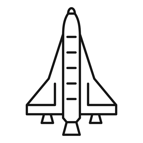 Icône du vaisseau spatial américain, style contour — Image vectorielle