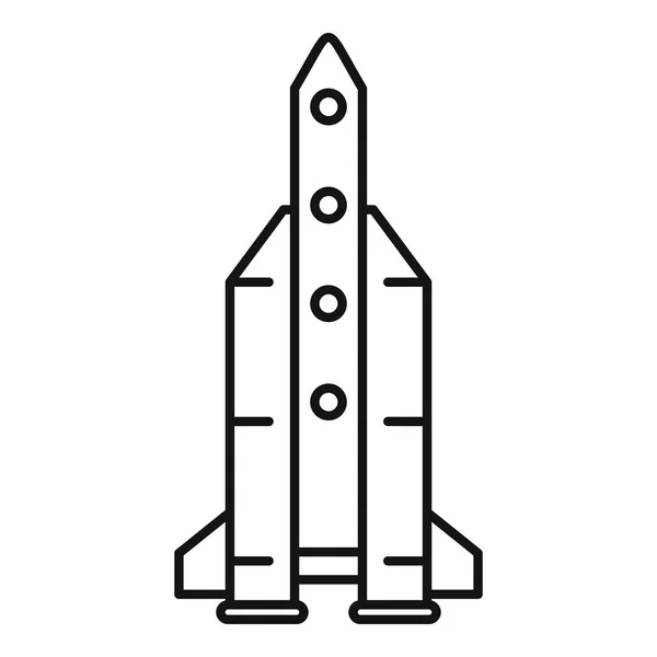 Weltraumraketen-Ikone, Umriss-Stil — Stockvektor