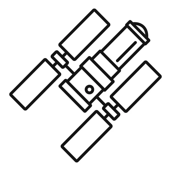 Icône de station spatiale, style contour — Image vectorielle