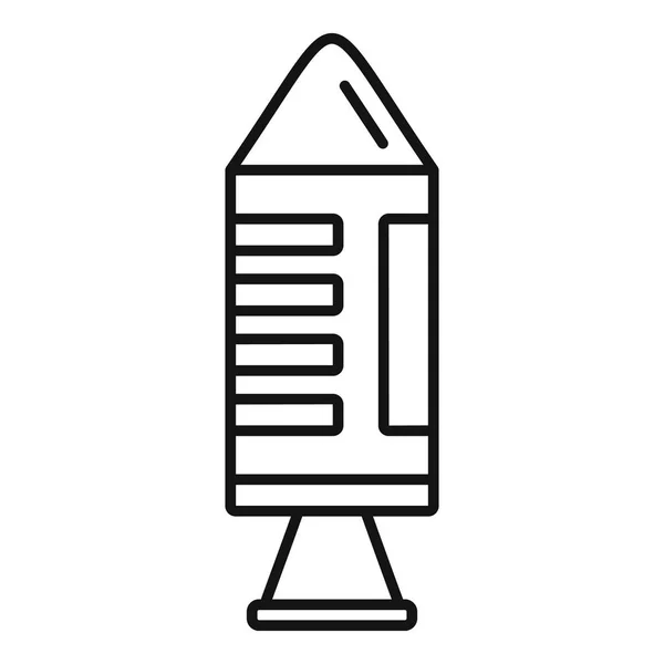 Icono de nave espacial, estilo de contorno — Vector de stock