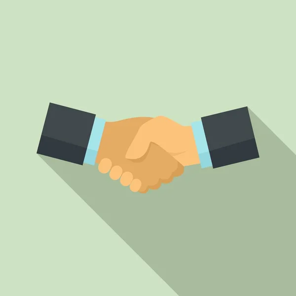 Business handshake icona, stile piatto — Vettoriale Stock