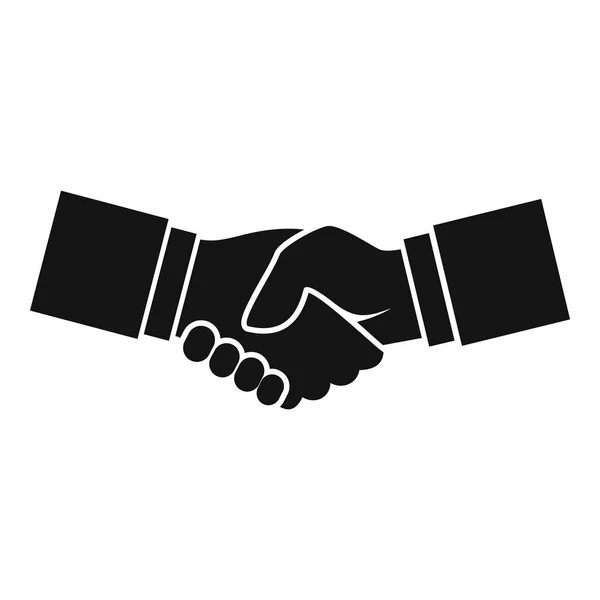 Business handshake icona, stile semplice — Vettoriale Stock