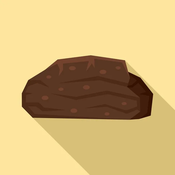 Icono de piedra turba, estilo plano — Vector de stock