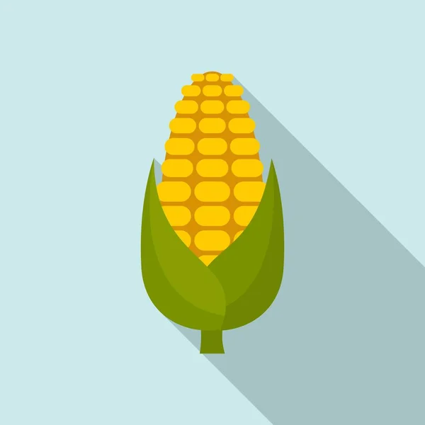 Значок натуральної кукурудзи, плоский стиль — стоковий вектор