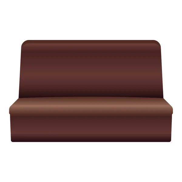 Коричневый кожаный диван в стиле мультфильма — стоковый вектор