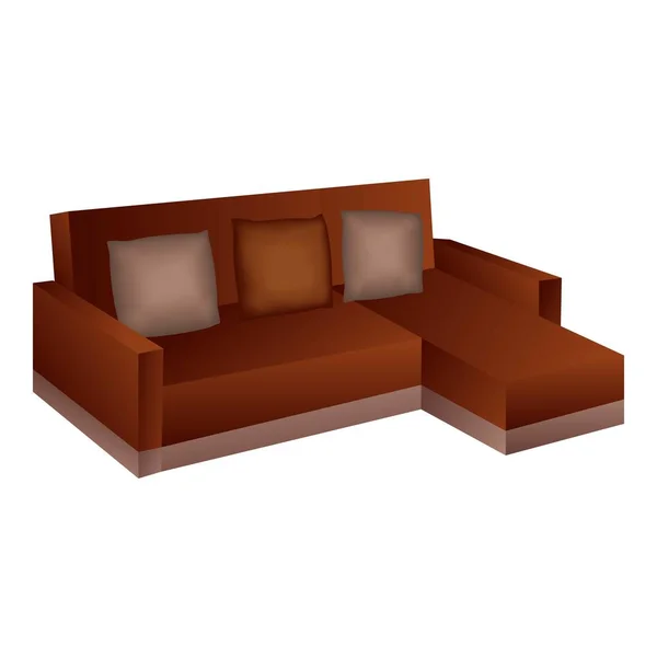 Icône de canapé d'angle de repos, style dessin animé — Image vectorielle