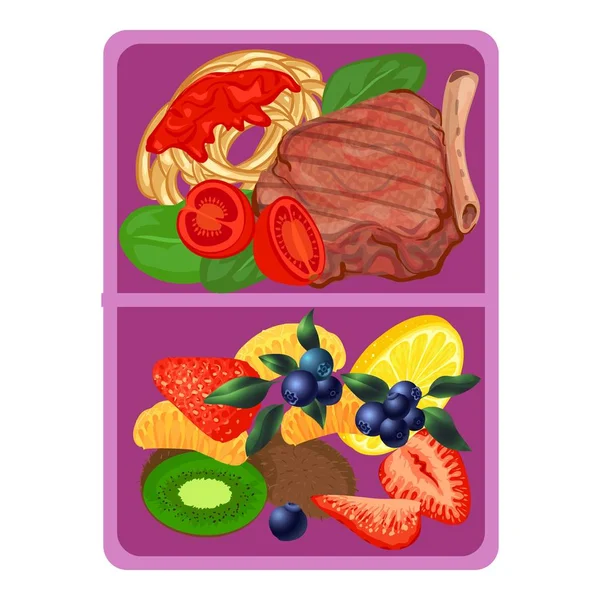 Violet Lunchbox ikon, rajzfilm stílus — Stock Vector