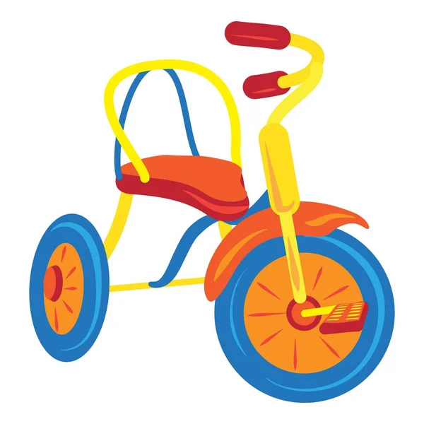 Çocuk üç tekerlekli bisiklet simgesi, karikatür tarzı — Stok Vektör