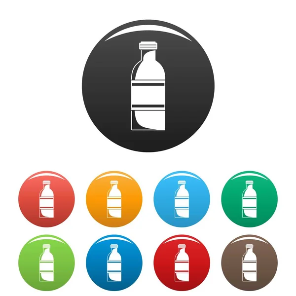 Conjunto de iconos de botella de tomate color — Vector de stock