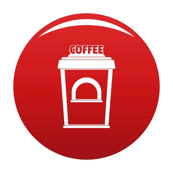 Kávéértékesítés ikon vektor piros — Stock Vector