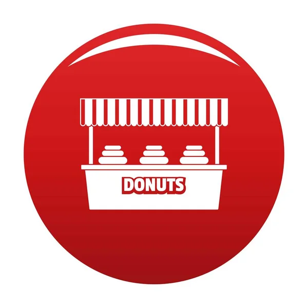 Donuts verkaufen Symbol-Vektor rot — Stockvektor