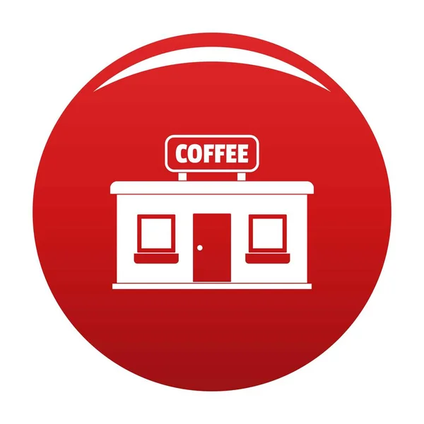 Kahve dükkanı simgesi vektör kırmızı — Stok Vektör