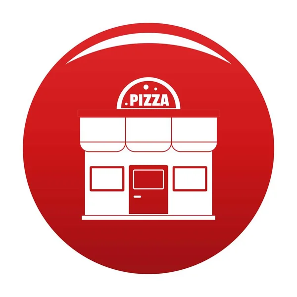 Pizza negozio icona vettore rosso — Vettoriale Stock