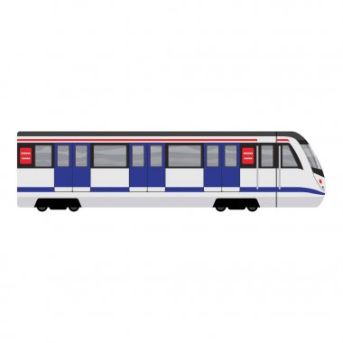 Metal metro tren ikonu, karikatür tarzı