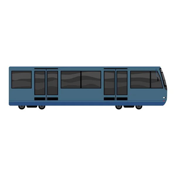 Blå tunnelbane tåg ikon, tecknad stil — Stock vektor