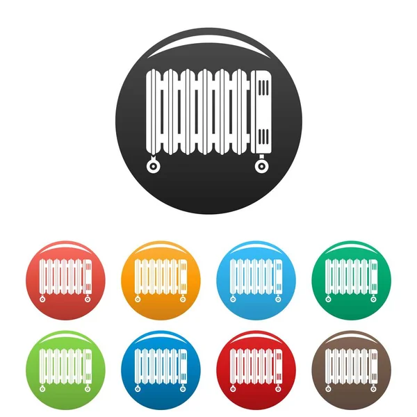 Casa iconos de radiador de aceite de color conjunto — Vector de stock