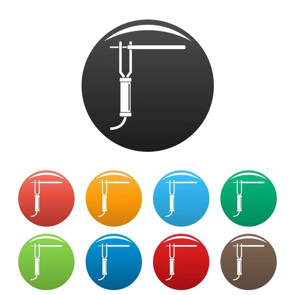 Saldatura icone elettrodo impostare il colore — Vettoriale Stock