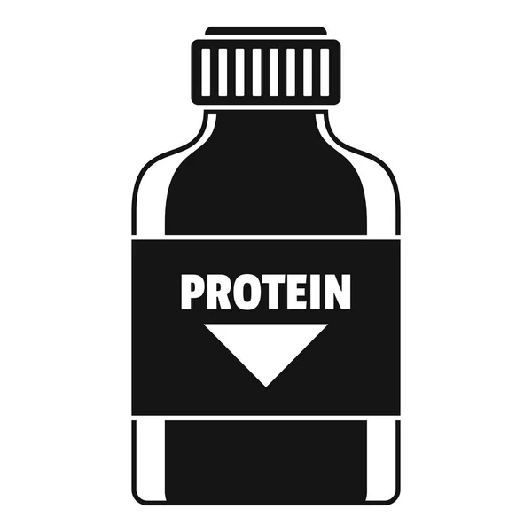 Protein sport bottle icon, simple style — Stock Vector