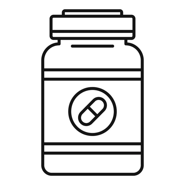 Icono de nutrición deportiva cápsula, estilo de esquema — Vector de stock