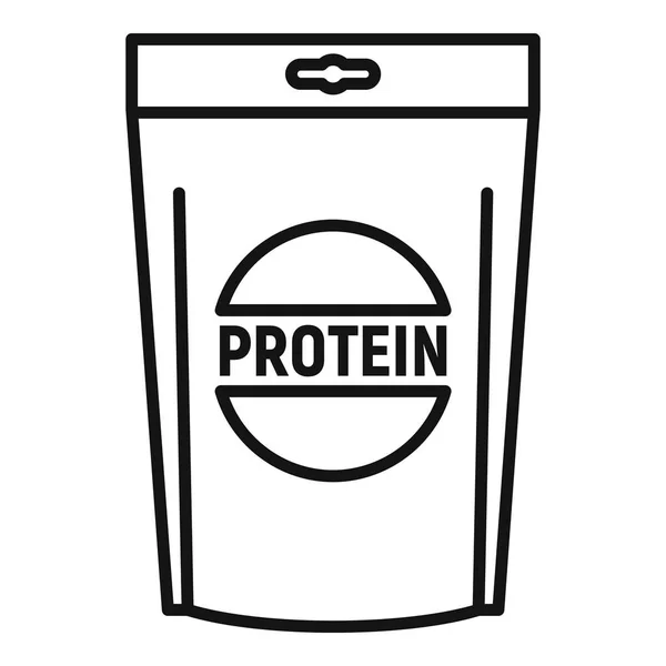 Protein package icon, outline style — Stock Vector