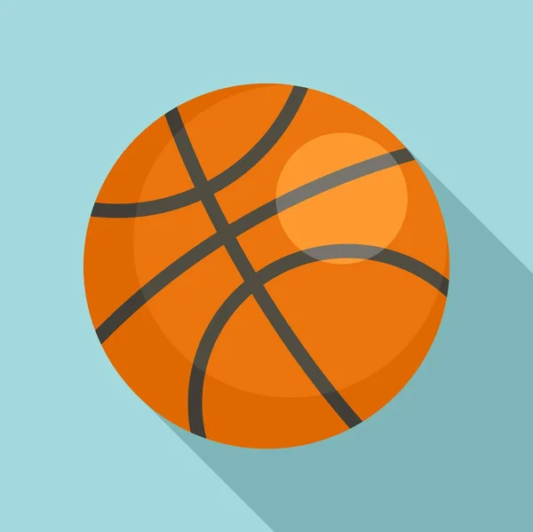 Icono de pelota de baloncesto, estilo plano — Vector de stock