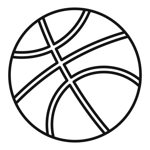 Icono de pelota de baloncesto, estilo de esquema — Vector de stock