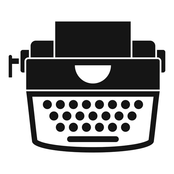 Retro psací stroj ikona, jednoduchý styl — Stockový vektor