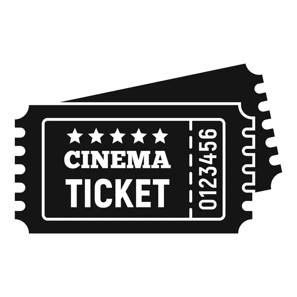 Icona del biglietto del cinema, stile semplice — Vettoriale Stock