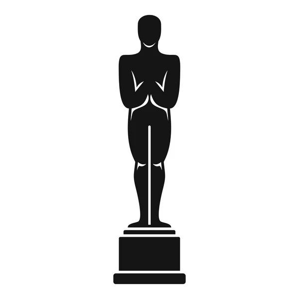 Ícone de estátua Oscar, estilo simples — Vetor de Stock